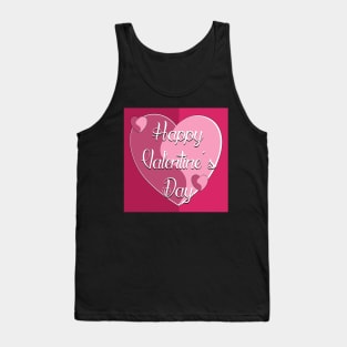 Happy Valentine's day greeting card with hearts background. Tank Top